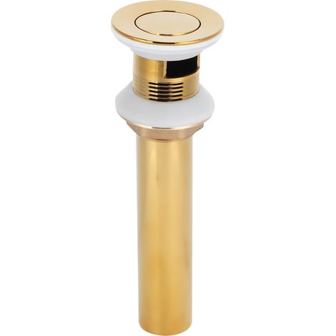Bouchon de vidange anti-obstruction pour lavabo et évier de salle de bain, accessoire anti-débordement, couleur or (clapet perforé) (1/5)