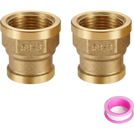 Réducteur en Deux Parties, Reduction 3/4 1/2 avec Ruban D'étanchéité en PTFE, Réducteur 3/4" vers 1/2 pour Conduites D'eau, Chauffage, Eau Potable, Réservoirs et Raccords de Plomberie (1/5)