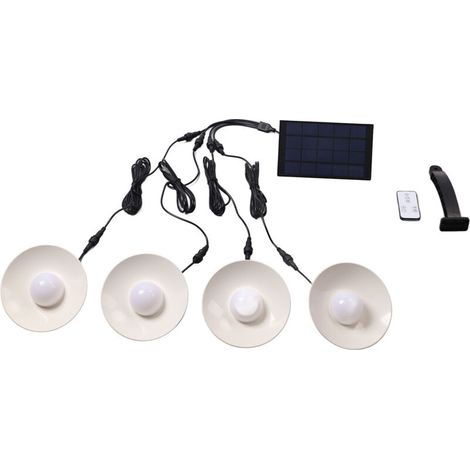 Solar Pendant Lights 4 Heads IP65 Warm White Waterproof Secade with Remote Control for Outdoor Patio Garden (1/5)