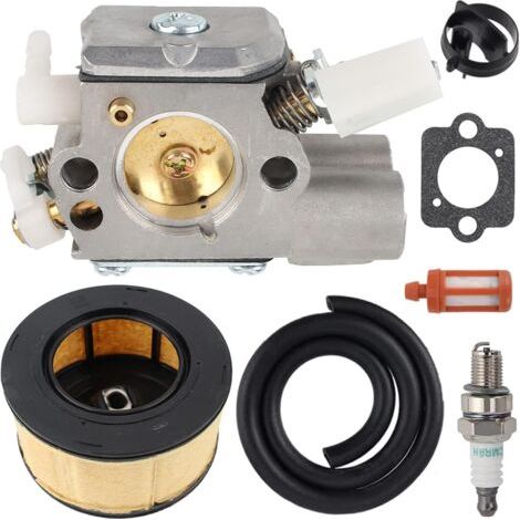 Kit carburateur pour tronçonneuse Stihl MS251 MS251C – Filtre à air et carburant – Tuyau de carburant – Bougie d'allumage en aluminium (1/5)