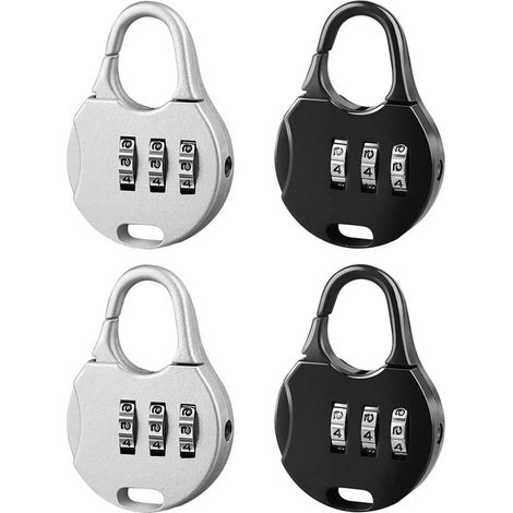 Allecto Plus - Mini cadenas à combinaison pour valise, sac à dos ou valise - Cadenas à 3 chiffres
