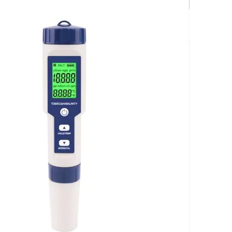 PH-Mètre, Testeur PH Mètre 5 En 1 PH/TDS/EC/ORP/Tempmètre, Testeur De Moniteur De Qualité De L'eau Pour Piscines, Culture Hydroponique, Eau Potable, Aquariums (1/5)