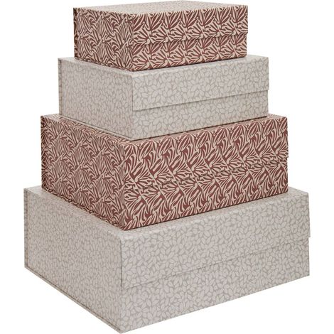 Confezione da 4 scatole di cartone 25 30 35 40cm magnetbox - 5five
