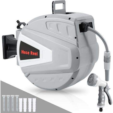 Randaco Avvolgitubo automatico a parete 30 m - Avvolgitubo per irrigazione avvolgitubo automatico - pistola per irrigazione raccordo tubo supporto