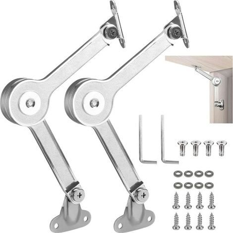 Charniere Relevable - Alliage De Zinc - Angle D Ouverture 75 90 110 Degres - Pour Armoires Et Couvercles De Meubles - 2 Unites (1/5)