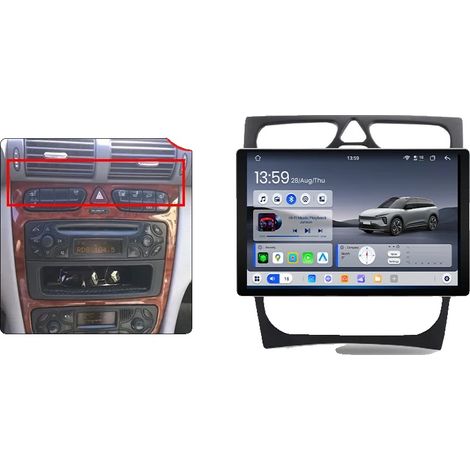 Radio para coche, soporte multimedia, integración de smartphone, compatible con Mercedes Benz Clase C, Clase CLK, Clase S, W203, W209, A209 (2000-2005), X7 Plus 11.5" (4GB+64GB) - A (1/2)