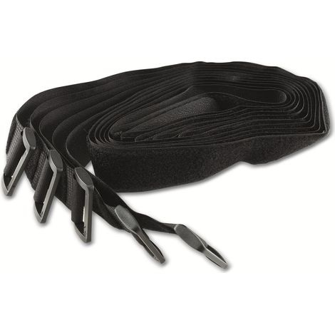 CHILITEC Lot de bandes auto-agrippantes avec œillet, 5 pièces, 80x3 cm, noir