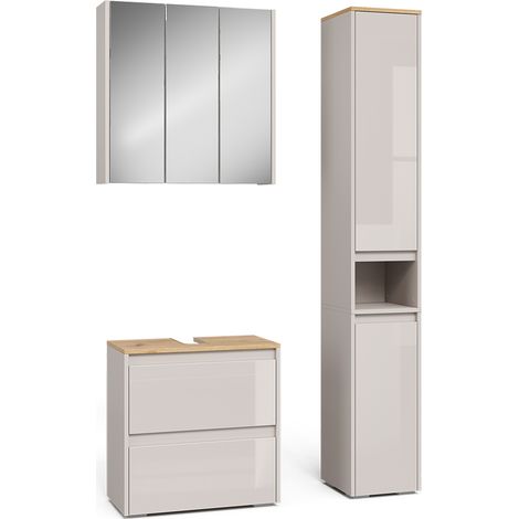 Juego de muebles de baño de 3 piezas Majest, Cachemira/Artesanal, 3 partes, Vicco (1/5)