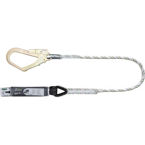 Linea di sicurezza in corda intrecciata con 1 moschettone da ponteggio - 1,5 m - FA3050215
