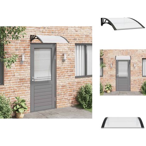 Auvent de porte Noir et transparent 100x75 cm Polycarbonate - Auvent De Porte - Abri Porte - Protection Contre La Pluie - Store Extérieur - Porch Canopy (1/5)