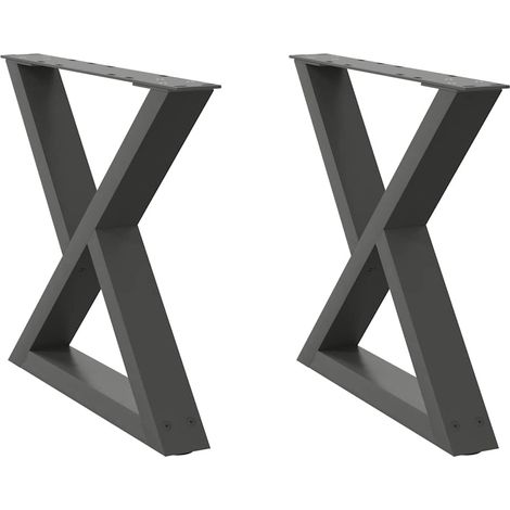 Maison Exclusive - Patas para mesa de centro (2 unidades), antracita, 50 x (42-43,3) cm, acero (1/5)