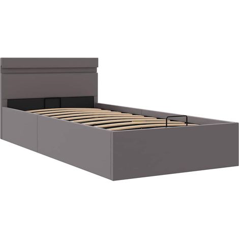 Cadre de lit à rangement avec LED Gris Similicuir 100x200 cm vidaXL (1/5)