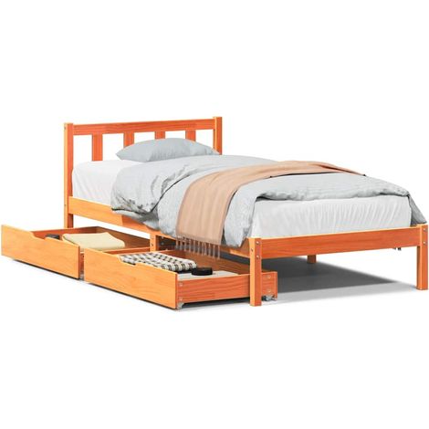 Maison Exclusive - Cama sin colchón madera maciza de pino marrón