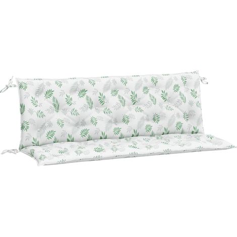 Cojines banco jardín 2 uds tela estampado de hojas 150x50x7 cm vidaXL