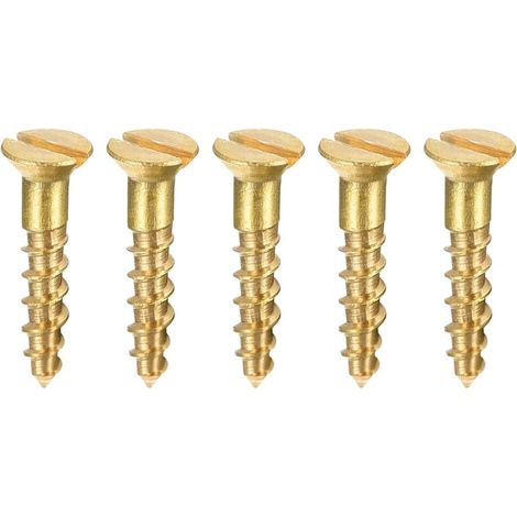 Bois Vis M2 x 10mm Fendu Plat Tête Laiton Autotaraudant Vis 100 Pcs (1/5)