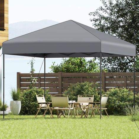 GOPLUS Tonnelle de Jardin Exterieur Impermeable Pliante, Tente de Réception avec Toit Argenté, Abri Solaire Réglable en Hauteur, Sac Transport (3x3MGris) (1/5)