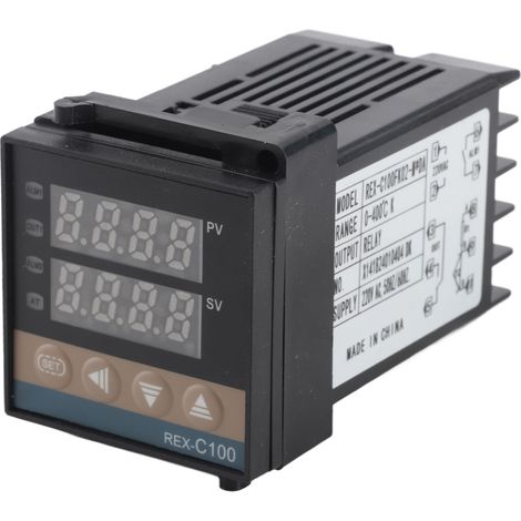 Thermostat PID REX-C100FK02 avec affichage numérique et autotuning - Régulateur de température précis jusqu'à 999°C (1/5)