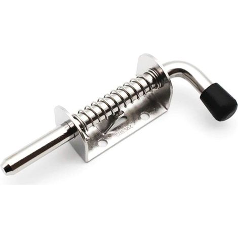 Loquet à ressort pour porte de portail, moraillon cylindrique en métal avec poignée, verrouillage à ressort robuste pour hangar agricole, remorque ou garage, résistant à la corrosion