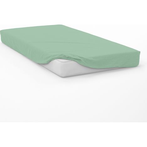 Drap housse en coton 57 fils 60x120 cm BEBE vert eau, par Soleil d'Ocre
