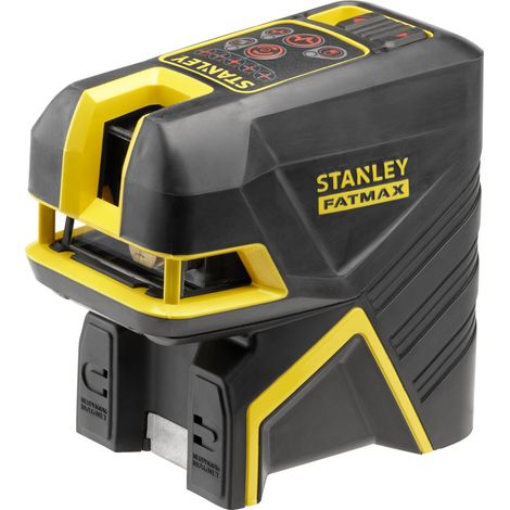 Stanley – Niveau laser croix rouge – 2 points – Précision +/- 3 mm à 10m – Portée 30m – Résistant à l'eau IP54 – Blocage compensateur