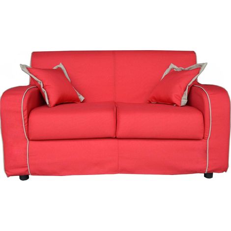 Divano sfoderabile 2 posti 146 cm PARIGI bordino GRIGIO colore ROSSO (1/3)