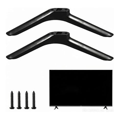 Universal TV noir Stand avec vis Stand Smart TV Meubles Jambes Installation facile Pas de perçage Supports de bureau réglables avec kit de montage Environ 32 pouces TV (1/5)