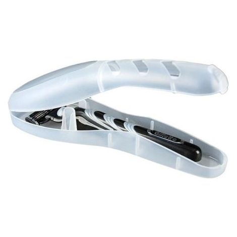 Boîte de rangement pour rasoir Razor de voyage Support et protection pour rasoir Étui de voyage transparent Étanche à la poussière Boîte de rangement transparente (1/4)