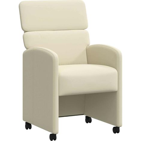 Maison Exclusive - Sedie da Pranzo con Ruote con ruote 2 pcs Crema 58 x 65 x 98 cm