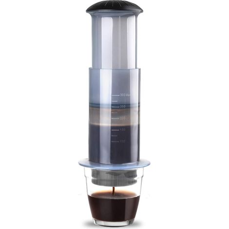 Cafetera manual compacta y portátil, ideal para viajes al aire libre, con filtro incorporado, kit de 50 cápsulas y perfecta para picnics fuera de casa. (1/4)