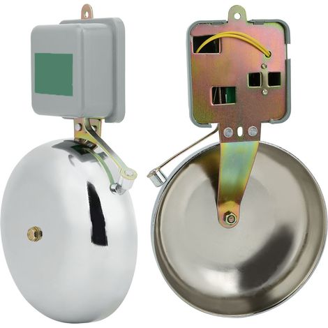 Sonnerie Électrique Extérieure Étanche 150mm Acier Inoxydable 220V pour École Sans Étincelle Type à Frappe (1/5)