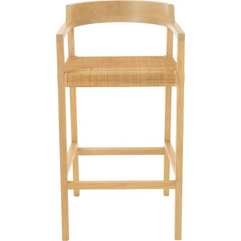 Chaise de bar en teck Naturel 53x55x100 cm (1/5)