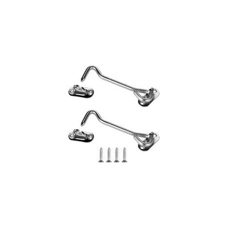 2pcs Crochet Cabine Crochet Fermeture Porte Verrous et Boulons pour Serrures Loquet Porte Portail Support Fenêtre 101mm Acier Inox (1/5)