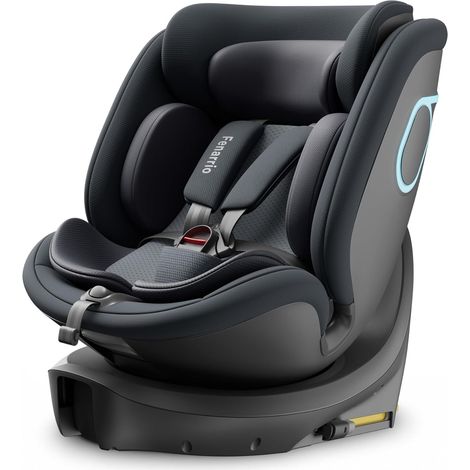 Siège Auto,Pivotant 360,ISOFIX,Ergonomic,Réglable,Noir Refroidissement Double Zone, Commande Vocale, 0-8 Ans, 40-150 cm(max. 25kg),7 Inclinaisons, Harnais à 5 points (1/5)