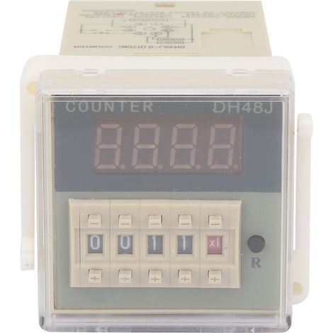 Compteur électronique numérique LCD O111ROM DH48J-8, relais temporisé à 8 broches 0-999900 (12VAC/DC) (1/5)