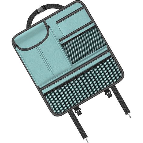 Porte-Cartable Siège Auto Rangement Multifonction Organisateur Dossier pour Téléphone Portefeuille Lunettes Boîte de Mouchoirs Bleu (1/5)