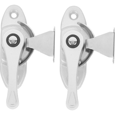 Lot de 2 Sets de Verrous de Châssis Universels en Acier Inoxydable, Serrure de Sécurité Croissant avec Crochet, Verrouillage Renforcé pour Fenêtres Coulissantes et Portes,