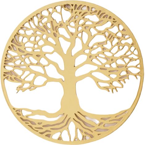 Arbre De Vie Mur - Décoration Métallique 25 Cm - Idéal Balcon Patio Véranda - Or - 1 Pièce (1/5)