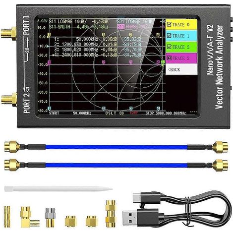 Analyseur de réseau vectoriel NanoVNA-F, plage de fréquences 50 kHz-3 GHz, écran 4,3 pouces, batterie 5000 mAh. (1/5)