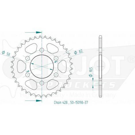 Esjot - Couronne - 428 - 37 Dents - Made in Germany