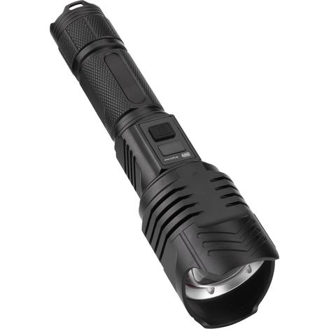Torcia ricaricabile XHP90 con zoom, martello di emergenza e schermo LCD - AquaForge (1/5)