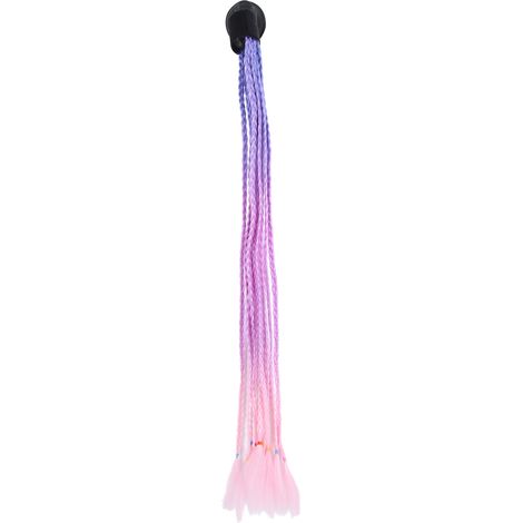 Motorradhelm mit Zopf und Saugnapf – Stylische Dreadlock-Perücke in Blau, Lila und Pink (1/5)
