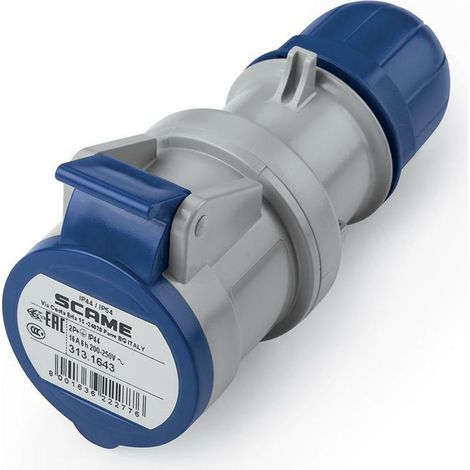 Scame presa mobile volante 2p+t 32a 6h ip44 optima presa cee ingressi cavi pressacavo 313.3243