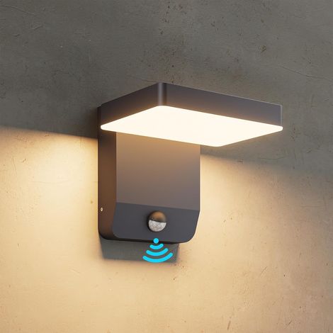 20W Applique exterieur avec detecteur de mouvement, 3000K lumiere blanche chaude lumiere exterieure angle d'eclairage reglable IP65 etanche anthracite (1/5)
