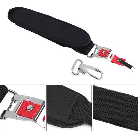 Verstellbarer schwarzer Nylon-Schultergurt für Freischneider, mit Tragehaken, robuster und bequemer Werkzeuggurt (1/5)