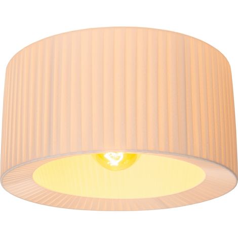Plafoniera bianca rotonda 40cm tessuto E27 Lucide Fold (1/4)