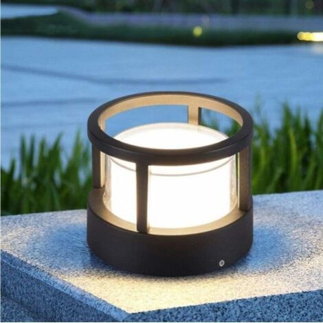 Pelouse européenne cylindrique Lampe sur pied, jardin extérieur Colonne lumineuse Paysage étanche Cour pont Patio Pier chemin Pilier Lumière Villa Pathway LED Grassland étage lumières clôture (1/5)