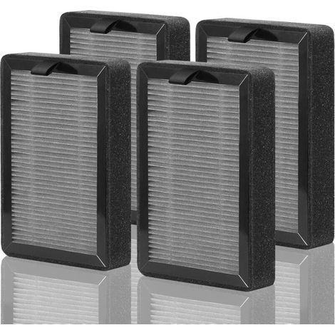 Lot de 4 filtres de rechange pour purificateur d'air LEVOIT LV-H128/PUURVSAS (HM669A) / ROVACS (RV60), filtre HEPA 3 en 1, filtre à charbon actif et préfiltre