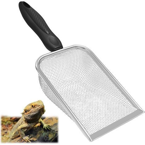 Pelle à Litière pour Reptiles en Maille Fine en Acier Inoxydable Tamis à Sable pour Tortue Lézard Dragon Barbu Serpent (1/5)