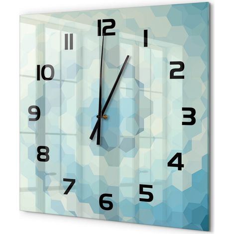 Grande Horloge Murale Carrée Originale en Verre Silencieuse Design Moderne Salon Arrière-plan abstrait 60x60 cm (1/5)