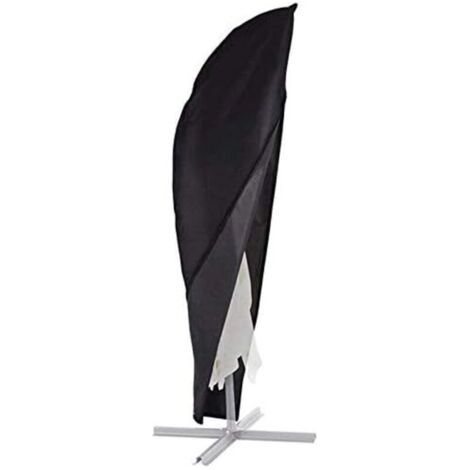 Housse de parasol imperméable, grande housse de parasol déporté robuste avec fermeture éclair 265 cm (50 x 70 x 40 cm) - Noir (1/4)
